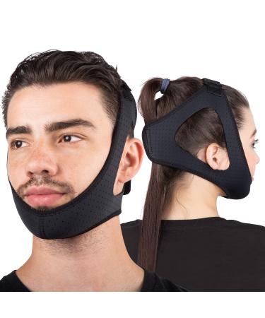 Sleep Legends Anti Snoring Chin Strap for Dry Mouth CPAP Users & More! - Snore Reduction Chinstrap for Men & Women with New Adjustable Hook N Loop Strap