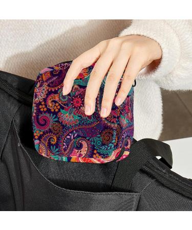 Menstrual Bag with Zipper | Stylish Ladies Napkin & Tampon Pouch for Women & Girls | Paisley Print Collection - Buy Online on GoSupps.com