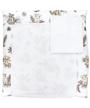 TupTam Baby Changing Mat including 2 terry cloth covers ANK019 Color: Lion/Leaves/Beige Size: 76 x 76 cm Lion/Leaves/Beige 76 x 76 cm