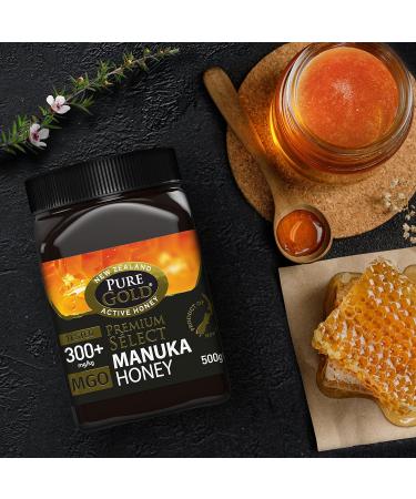 Certified Pure Gold Premium Manuka Honey 300+ MGO - 500g (Pack of 1) - Buy Online on GoSupps.com
