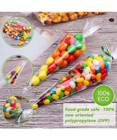 100 Pcs Clear Cone Bags Sweets Cellophane Treat Bag for Baking Candy Cookie Displaying Wrapping Halloween Triangle Goody Bags OPP Treat Bags Sweet Party Gift Bags (13x25) - Buy Online on GoSupps.com