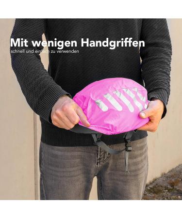 EAY CASE BITHELM Rain Cover | Water-Repellent Helmet Protection with Reflector | Pink Elastic Band Safety Gear for Riders - Buy Online on GoSupps.com