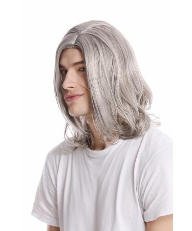 Buy WIG ME UP GFW891-51 Men's Long Straight Rockstar Wig - Cool Grey & Black Middle Parting Perfect for Stylish Look - Buy Online on GoSupps.com