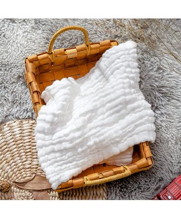 Baby Muslin Washcloths- Natural Muslin Cotton Baby Wipes - Soft Newborn Baby Face Towel for Sensitive Skin- Baby Registry as Shower  10 Pack 12x12 inches by MUKIN (White) - Buy Online on GoSupps.com
