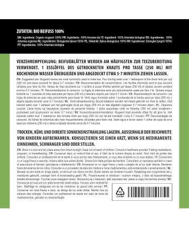  Alpi Nature Alpi Nature Organic Mugwort Tea 125g Dried and Cut Mugwort Herb Artemisia Vulgaris - Buy Online on GoSupps.com