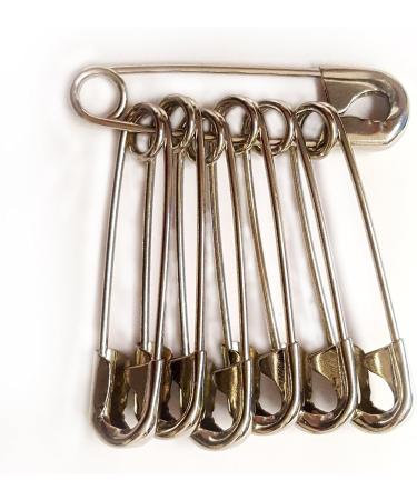 Extra Large 2 Silver Safety Pins - Heavy Duty Rust Resistant - 100 Bulk Safety Pins for Diapers, Laundry, Hijab | NiftyPlaza - Buy Online on GoSupps.com