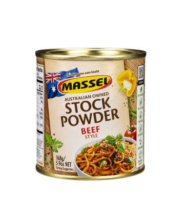 Massel Beef Stock Powder, Gluten-free, Cholestrol Free, No GMO, No Added MSG, Pack of 1, 168g