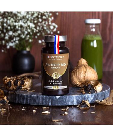 Organic Fermented Black Garlic - Organic Extract Standardized in S-allyl-Cysteine - Supports Blood Circulation Natural Antioxidant - 250 mg - 90 Vegan Capsules - Nutrimea - Made in France - Buy Online on GoSupps.com
