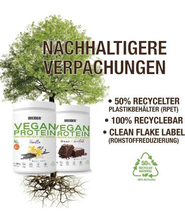Buy Weider Vegan Protein Duo Pack (2x300g) - Brownie & Vanilla | 100% Plant-Based | Gluten-Free Sugar-Free with Vitamin B12 | Eco-Friendly Packaging - Buy Online on GoSupps.com