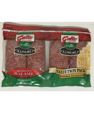 2 Pounds Gallo Italian Dry Salame Salami Deli Thin Sliced (Total 32oz)