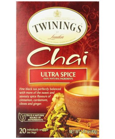 Twinings of London Ultra Spice Chai Tea Bags 20 Count (Pack of 1) - Buy Online on GoSupps.com