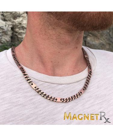 MagnetRXÂ® Copper Magnetic Therapy Necklace - Copper Magnetic Necklace for Pain Relief and Healing - 99.9% Pure Copper Curb Chain Necklace with Magnets (22.0 Inches) 22 Inch (Pack of 1) - Buy Online on GoSupps.com