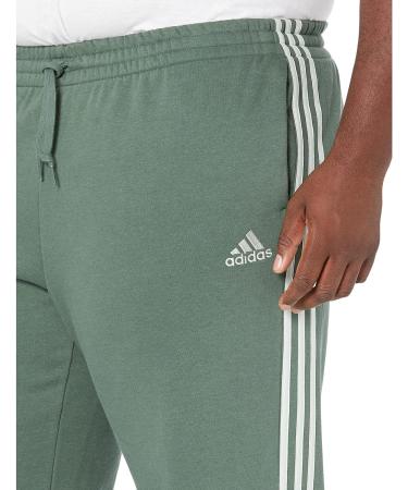 adidas Men's Essentials Fleece Open Hem 3-Stripes Pants in Medium Green Oxide/Linen Green - Buy Online on GoSupps.com