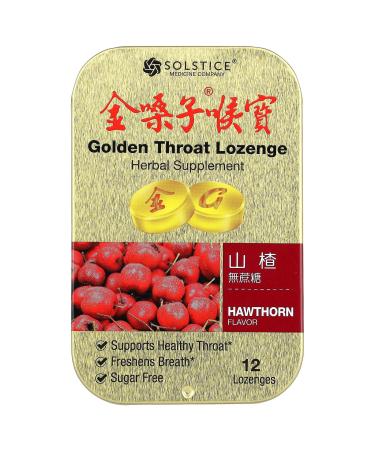 Solstice Medicine Company Golden Throat Lozenge Hawthorn 12 Lozenges