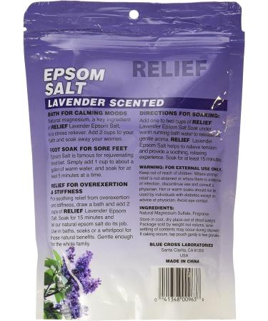 Relief MD Lavender Scented Epsom Salt Crystals 16 oz - Natural Magnesium Sulfate with Added Fragrance - Buy Online on GoSupps.com