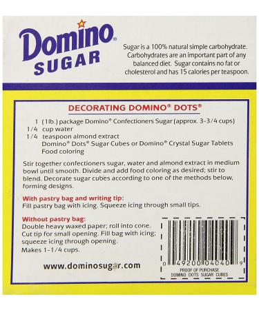 Domino Premium Pure Cane Sugar Cubes Dots - 1lb Box (Pack of 1) - Buy Online on GoSupps.com