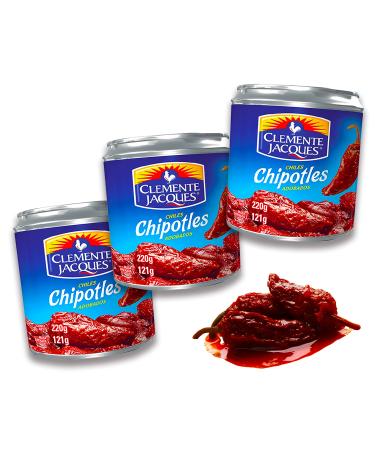 Chipotle Chili in Adobo Sauce - Chipotle in Adobo by Clemente Jacques (Pack of 3) 220g each (Pack of 3) 220g each.