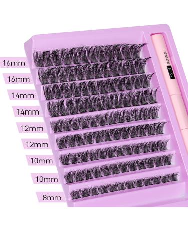 Newcally DIY Eyelash Extensions Kit Cluster Lashes 108 Pcs C D Curl Individual Lashes Natural Strips 8-16mm - Home Lash Extension Kit - Buy Online on GoSupps.com