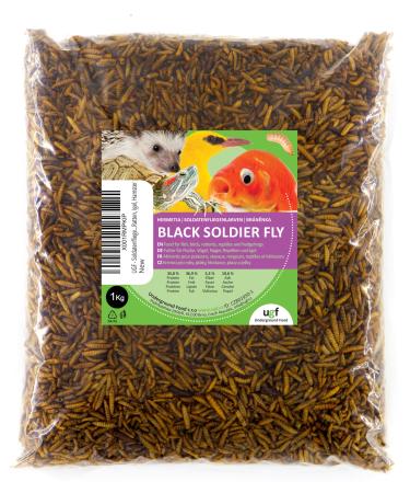 UGF - soldier fly larvae Hermetia - Better than dried mealworms (1 kg) - 85 times more calcium than living mealworms - BSFL delicacies for wild birds turtles rats hedgehogs hamster soldier fly larvae 1 kg (1 Pack) - Buy Online on GoSupps.com