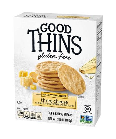 Good Thins Three Cheese Rice Crackers - 3.5oz Cheddar (Gluten-Free Snacks) - Buy Online on GoSupps.com