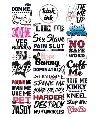 Kink Ink - 30 BDSM Temporary Tattoo Sexy Naughty Kinky Adult Fake Sticker