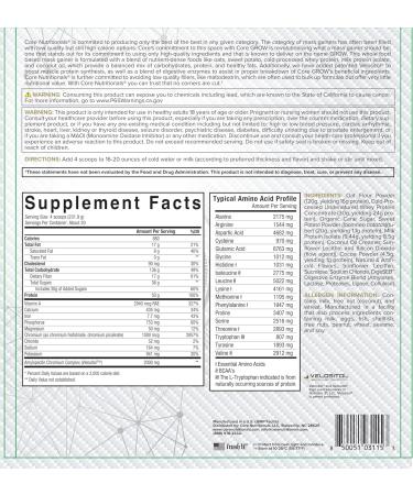 Core Nutritionals Grow Mass Gainer - 50G Protein 880 Calories Whole Food Cookies N Cream 10 lbs - International Shipping Available - Buy Online on GoSupps.com