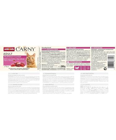 Animonda Carny Adult Cat Food - Multi-Meat Cocktail Wet Food (6 x 200g) for Adult Cats - International Shipping - Buy Online on GoSupps.com