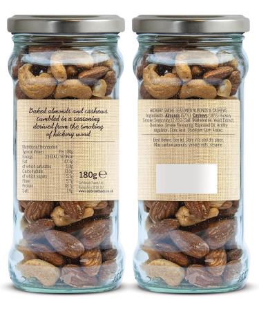 Cambrook Hickory Smoke Seasoned Almonds & Cashews 180g Jar - Gluten Free & Vegan Premium Quality Nuts - Buy Online on GoSupps.com