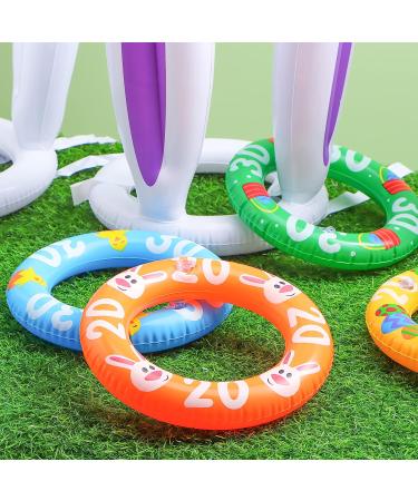 JOYIN Inflatable Bunny Ear Ring Toss Game - 3 Sets with 18 Rings, Blue Pink Purple Rabbit Ears - Indoor Outdoor Easter Party Supplies - Buy Online on GoSupps.com
