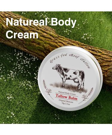 Organic Beef Tallow Balm - Unscented Moisturizer for Skin Care | Grass-Fed All-Purpose Lotion (2.5oz) - Nourish Your Skin Naturally - Buy Online on GoSupps.com