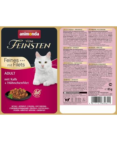 Animonda Adult Cat Food - Premium Wet Food with Calf & Chicken Fillets | 18 x 85g Pack | International Shipping - Buy Online on GoSupps.com