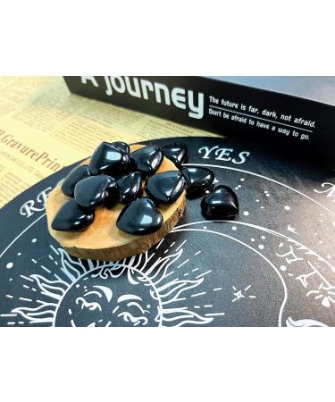 Xiannvxi 5pcs Obsidian Heart Stones - Natural Healing Crystals for Love Meditation & Reiki - Pocket Gemstones - Buy Online on GoSupps.com