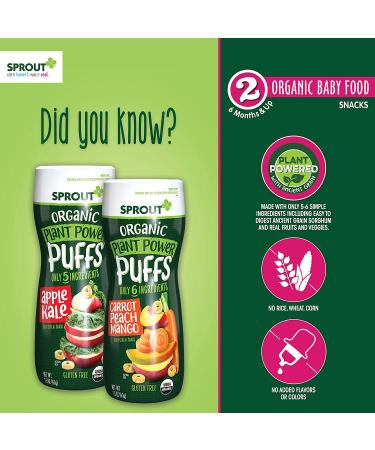 Buy Sprout Organic Quinoa Puffs - Carrot Mango, 1.5 oz (43 g) - Healthy Snack - Buy Online on GoSupps.com