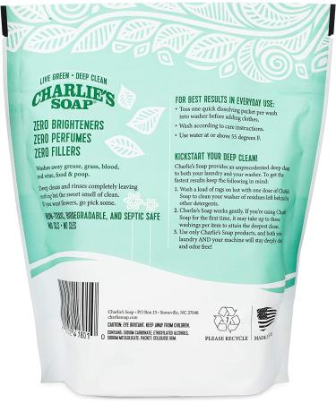 Charlieâ€™s Soap Unscented Powdered Laundry Packets - 30 Count | 6 Pack for 180 Total Loads - Buy Online on GoSupps.com