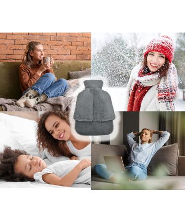 2-in-1 Foot Warmer & Heat Bottle - Super Fluffy Electric-Free Winter Heating for Feet - Anthracite Fur Look - Buy Online on GoSupps.com