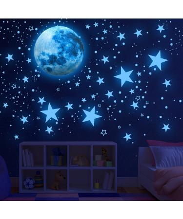 Glow in The Dark Stars for Ceiling Glow in The Dark Stars and Moon Wall Decals Ceiling Stars Glow in The Dark Kids Wall Decors Perfect for Kids Nursery Bedroom Living Room