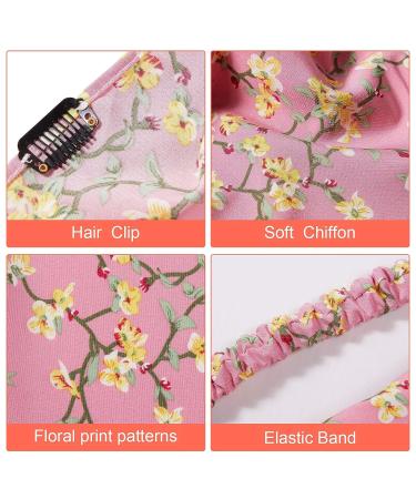 Floral Chiffon Elastic Headband Set with Hair Clips - 9-Piece Boho Hair Scarf Collection for Women and Girls - Buy Online on GoSupps.com