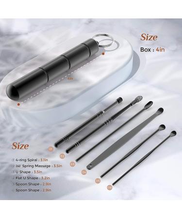 6 Piece Ear Wax Removal Kit - Portable Anti-Itch Cleaner Tool with Detachable Ear Picking Box - Safe & Healthy - Practical Cleaning Tool for Family (Black) - Buy Online on GoSupps.com