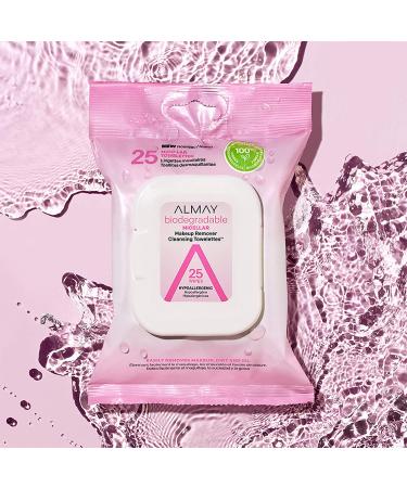 Almay Biodegradable Micellar Water Wipes for Sensitive Skin - 25 Count - Buy Online on GoSupps.com