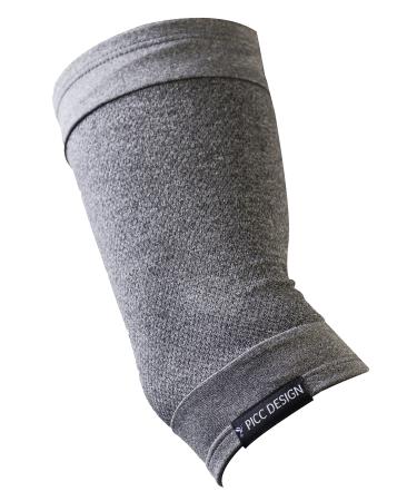 Slip-On PICC Line Arm Sleeve w/Moisture-Wicking & Odor-Resistant Fabric Large Charcoal