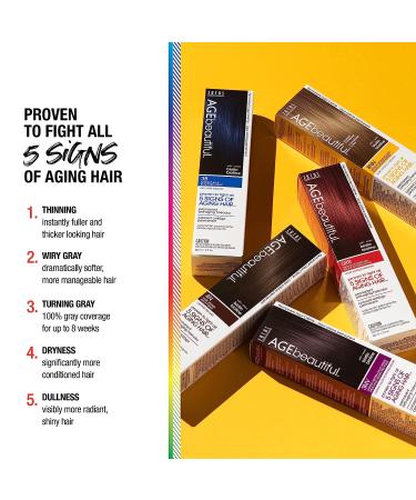 AGEbeautiful 5A Medium Ash Brown Hair Color Dye - Professional Salon Quality with 100% Gray Coverage - Buy Online on GoSupps.com