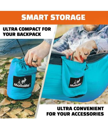 MalloMe Camping Hammock with Straps - Portable Double Hammock for 2 People - Outdoor Tree Hammock in Black/Grey - Ideal for Travel and Camping - Buy Online on GoSupps.com