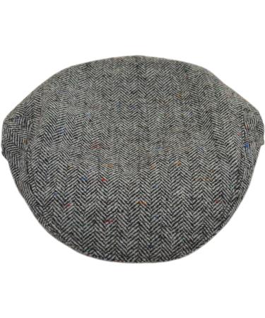 Faith & Sarah Kids Flat Cap - Tweed Herringbone/Tartan Peak Hat for Boys/Girls (2-12 Years) - Grey Chevron - Buy Online on GoSupps.com