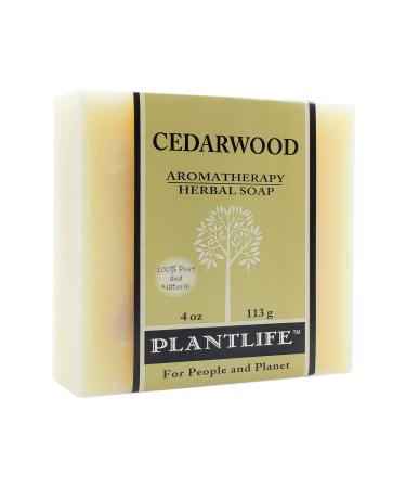 Plantlife Cedarwood Bar Soap - Moisturizing and Soothing Soap for Your Skin - Hand Crafted Using Plant-Based Ingredients - Made in California 4oz Bar 4 Ounce (Pack of 1)