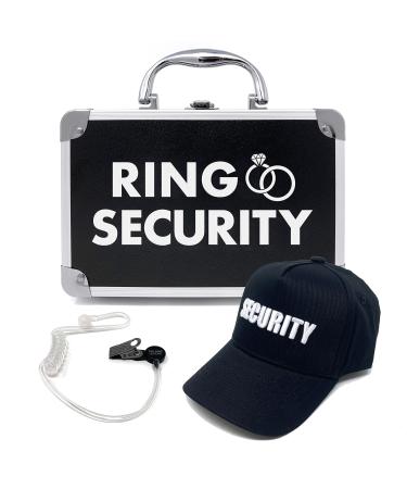 THE RING LEGEND Ring Security Ring Bearer Briefcase, Hat, and Earpiece - Kids/Youth Size Cap - Wedding Ring Security Case for Kids - Special Agent Ring Bearer Box for Boys Security