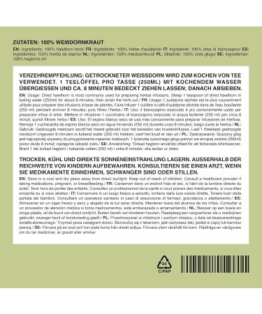  IDDA Herbal IDDA Herbal Hawthorn Herbal Tea 500 g Dried and Cut Grass Hawthorn Herbal Tea Loose Tea - Buy Online on GoSupps.com