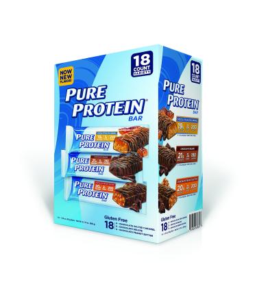 Pure Protein Bar, Chocolate Peanut Butter/ Salted Caramel/Chocolate Deluxe, 18 Count Peanut Butter, Salted Caramel & Chocolate Deluxe Bars