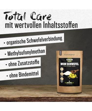 alphazoo MSM Sulfur Powder for Dogs Cats and Rodents 250 g I Natural Joint Powder without Additives I Mesh Factor 40-80 I Ensures More Agility - Buy Online on GoSupps.com