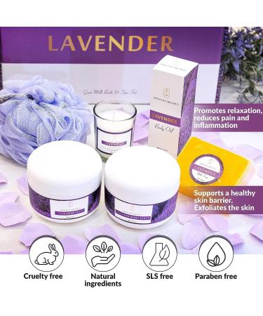 Eden Organics Spa Gifts for Women | 7pcs Skin Care Set | Lavender Infused | Complete Goat Milk Gift Set for Wife & Mom - Buy Online on GoSupps.com