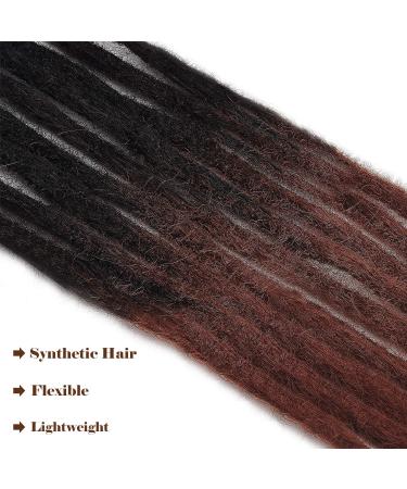 10PC No LIFE 50cm Black to Ginger Red Dreadlock Extensions | Synthetic Dreadlock Accessories for Men & Women | Jamaican Punk Hip-Hop Reggae Hair Wigs - Buy Online on GoSupps.com